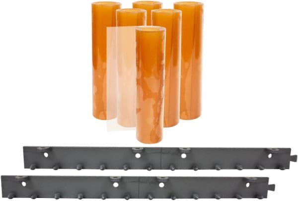 Aleco - 3' Door Width x 7' Door Height PVC Smooth Strip Door Kit - Light Beige Tint - Exact Tooling