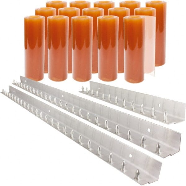 Aleco - 10' Door Width x 10' Door Height PVC Smooth Strip Door Kit - Light Beige Tint - Exact Tooling