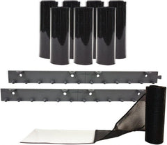 Aleco - 4' Door Width x 7' Door Height Vinyl Front Base Strip (Style) Mesh Insect Barrier - Black Top & Clear Bottom - Exact Tooling