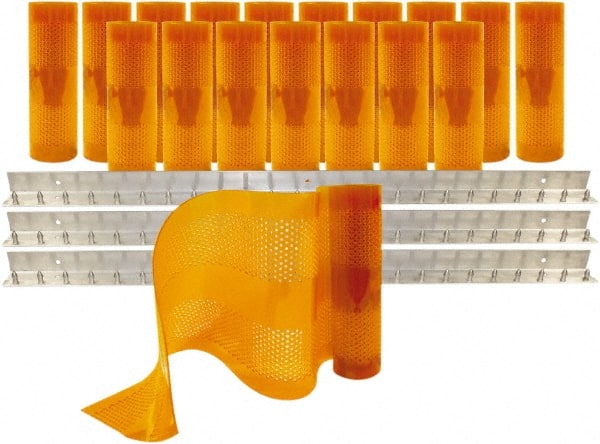 Aleco - 12' Door Width x 12' Door Height PVC AmberTech Anti-Insect Strip Door Kit - Amber - Exact Tooling