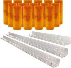 Aleco - 10' Door Width x 12' Door Height PVC AmberTech Anti-Insect Strip Door Kit - Amber - Exact Tooling