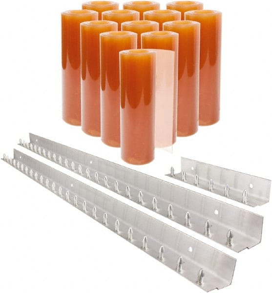 Aleco - 9' Door Width x 9' Door Height PVC Smooth BioClear Strip Door Kit - Light Beige Tint - Exact Tooling