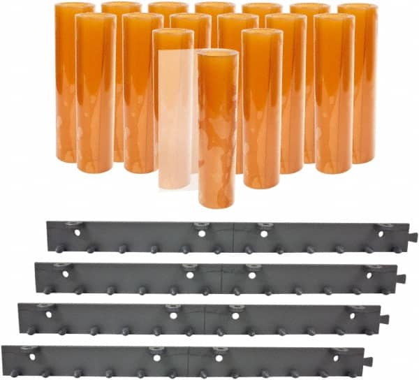 Aleco - 8' Door Width x 8' Door Height PVC Smooth BioClear Strip Door Kit - Light Beige Tint - Exact Tooling