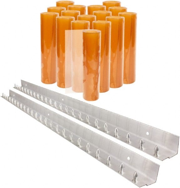 Aleco - 8' Door Width x 8' Door Height PVC Smooth Strip Door Kit - Light Beige Tint - Exact Tooling