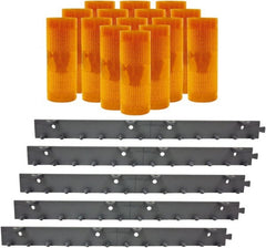 Aleco - 10' Door Width x 12' Door Height PVC AmberTech Anti-Insect Strip Door Kit - Amber - Exact Tooling
