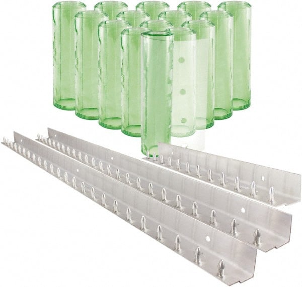 Aleco - 10' Door Width x 12' Door Height PVC Clear Smooth Antistatic Strip Door Kit - Light Green Tint - Exact Tooling