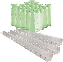 Aleco - 12' Door Width x 12' Door Height PVC Clear Smooth Antistatic Strip Door Kit - Light Green Tint - Exact Tooling