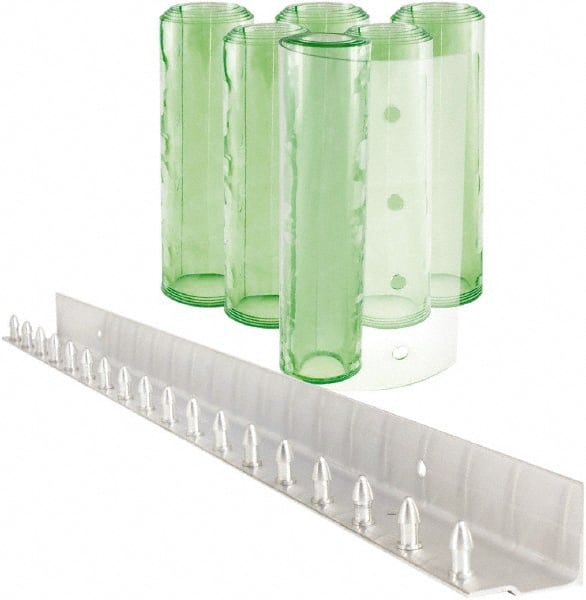 Aleco - 3' Door Width x 7' Door Height PVC Clear Smooth Antistatic Strip Door Kit - Light Green Tint - Exact Tooling