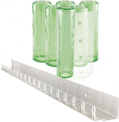 Aleco - 3' Door Width x 7' Door Height PVC Clear Smooth Antistatic Strip Door Kit - Light Green Tint - Exact Tooling