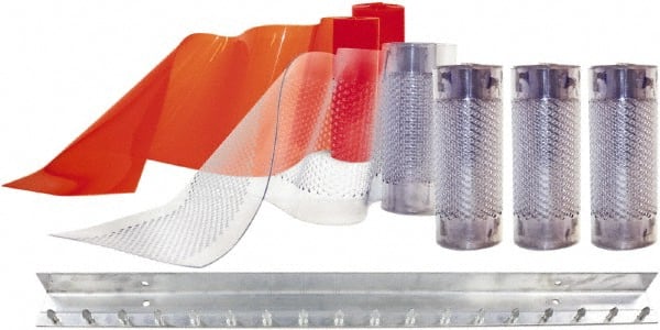 Aleco - 3' Door Width x 7' Door Height PVC Clear Smooth Anti-Insect Strip Door Kit - Clear - Exact Tooling