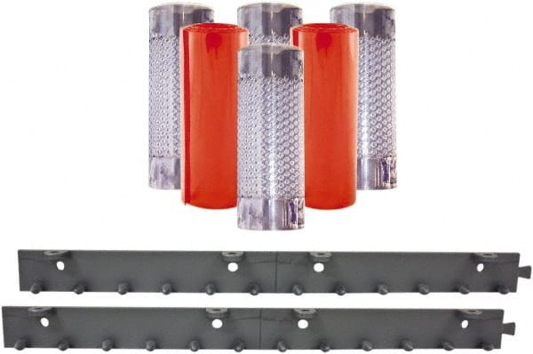 Aleco - 3' Door Width x 7' Door Height PVC Clear Smooth Anti-Insect Strip Door Kit - Clear - Exact Tooling