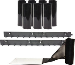 Aleco - 4' Door Width x 8' Door Height Vinyl Clear Smooth Mesh Insect Barrier - Black Top & Clear Bottom - Exact Tooling