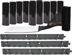 Aleco - 6' Door Width x 7' Door Height Vinyl Clear Smooth Mesh Insect Barrier - Black Top & Clear Bottom - Exact Tooling