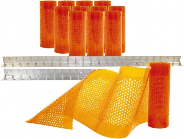 Aleco - 6' Door Width x 8' Door Height PVC AmberTech Anti-Insect Strip Door Kit - Amber - Exact Tooling