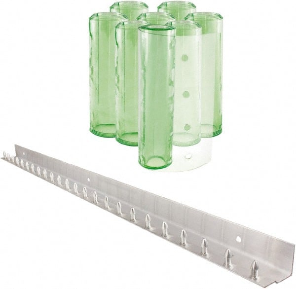 Aleco - 4' Door Width x 7' Door Height PVC Clear Smooth Antistatic Strip Door Kit - Light Green Tint - Exact Tooling