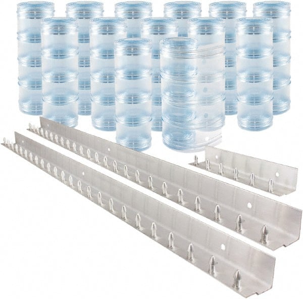 Aleco - 9' Door Width x 9' Door Height PVC Clear Ribbed Strip Door Kit - Clear - Exact Tooling