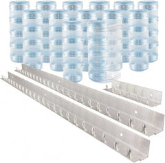 Aleco - 9' Door Width x 9' Door Height PVC Clear Ribbed Strip Door Kit - Clear - Exact Tooling