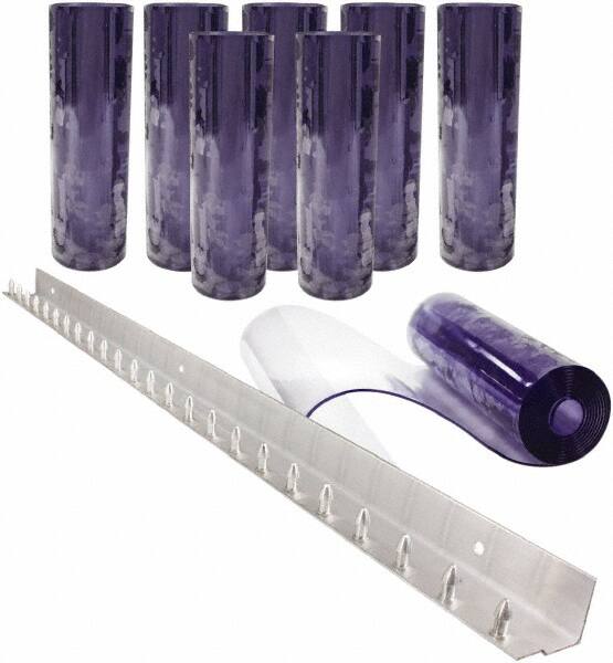 Aleco - 4' Door Width x 7' Door Height PVC Clear Smooth Strip Door Kit - Clear - Exact Tooling
