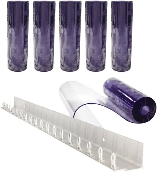 Aleco - 3' Door Width x 7' Door Height PVC Clear Smooth Strip Door Kit - Clear - Exact Tooling