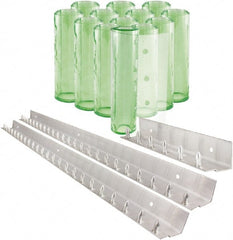 Aleco - 9' Door Width x 9' Door Height PVC Clear Smooth Antistatic Strip Door Kit - Light Green Tint - Exact Tooling