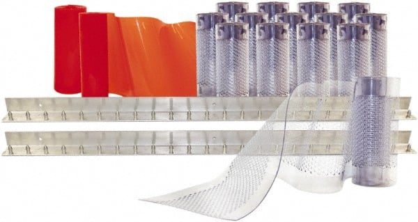 Aleco - 8' Door Width x 8' Door Height PVC Clear Smooth Anti-Insect Strip Door Kit - Clear - Exact Tooling