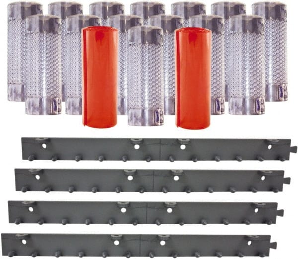 Aleco - 8' Door Width x 8' Door Height PVC Clear Smooth Anti-Insect Strip Door Kit - Clear - Exact Tooling