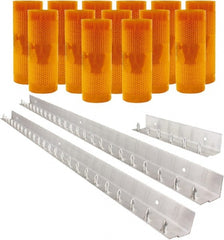 Aleco - 9' Door Width x 9' Door Height PVC AmberTech Anti-Insect Strip Door Kit - Amber - Exact Tooling