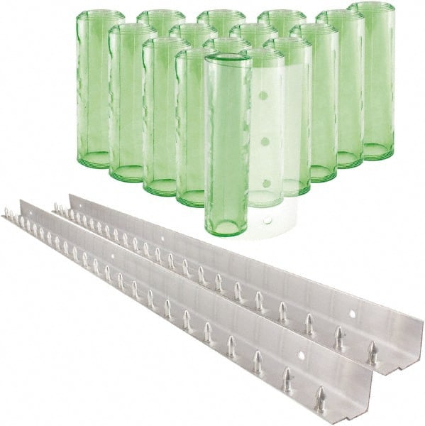Aleco - 8' Door Width x 8' Door Height PVC Clear Smooth Antistatic Strip Door Kit - Light Green Tint - Exact Tooling
