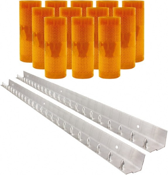 Aleco - 8' Door Width x 8' Door Height PVC AmberTech Anti-Insect Strip Door Kit - Amber - Exact Tooling
