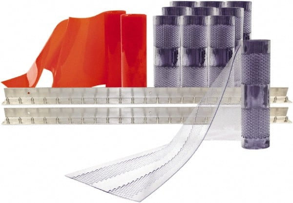 Aleco - 8' Door Width x 10' Door Height PVC Clear Smooth Anti-Insect Strip Door Kit - Clear - Exact Tooling