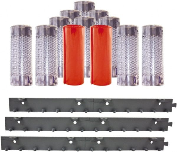 Aleco - 6' Door Width x 8' Door Height PVC Clear Smooth Anti-Insect Strip Door Kit - Clear - Exact Tooling