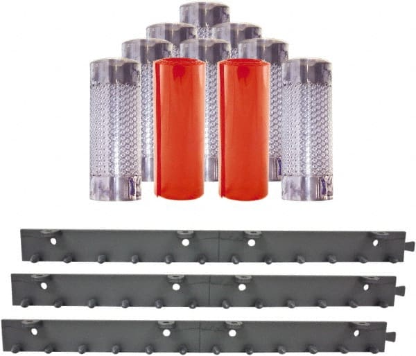 Aleco - 5' Door Width x 8' Door Height PVC Clear Smooth Anti-Insect Strip Door Kit - Clear - Exact Tooling