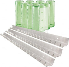 Aleco - 7' Door Width x 10' Door Height PVC Clear Smooth Antistatic Strip Door Kit - Light Green Tint - Exact Tooling
