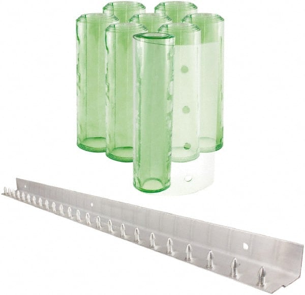 Aleco - 4' Door Width x 8' Door Height PVC Clear Smooth Antistatic Strip Door Kit - Light Green Tint - Exact Tooling