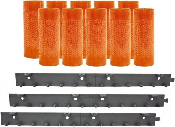 Aleco - 5' Door Width x 8' Door Height PVC AmberTech Anti-Insect Strip Door Kit - Amber - Exact Tooling