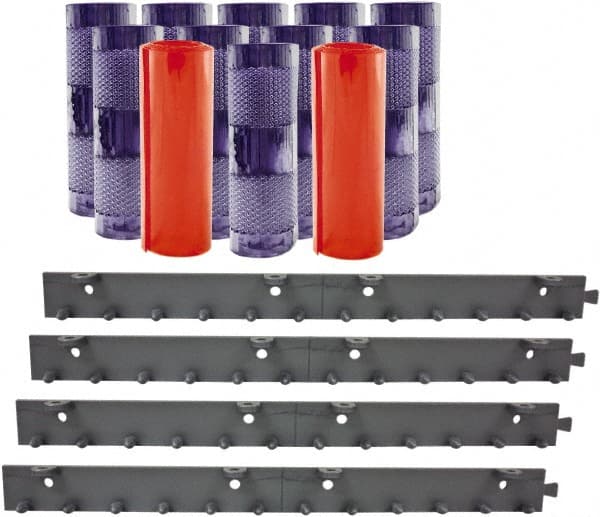 Aleco - 8' Door Width x 10' Door Height PVC Clear Smooth Anti-Insect Strip Door Kit - Clear - Exact Tooling