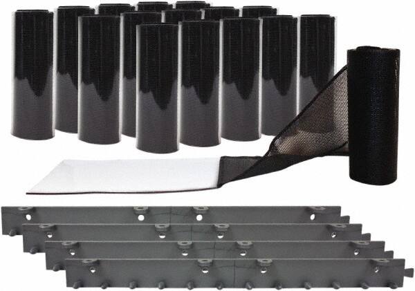 Aleco - 8' Door Width x 8' Door Height Vinyl Smooth Mesh Insect Barrier - Black Top & Clear Bottom - Exact Tooling