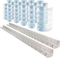 Aleco - 8' Door Width x 8' Door Height PVC Clear Ribbed Strip Door Kit - Clear - Exact Tooling