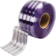 TMI, LLC - Clear Ribbed Bulk Strip Roll Dock Curtain Strips - 8" Wide x 75' Long x 0.072" Thick, PVC - Exact Tooling