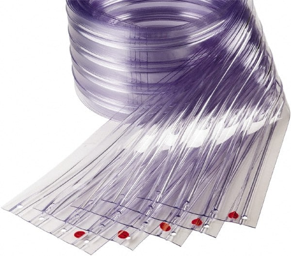 TMI, LLC - Clear Ribbed Replacement Strips Dock Curtain Strips - 16" Wide x 14' Long x 0.144" Thick, PVC - Exact Tooling