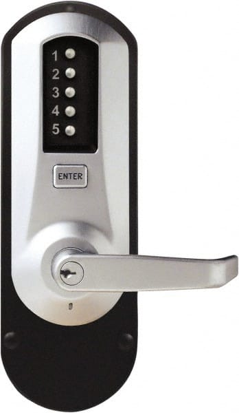 Kaba Access - Push-Button Lock with Key-in Lever Cylinder Lever Lockset for 1-3/8 to 2-1/4" Thick Doors - Exact Tooling