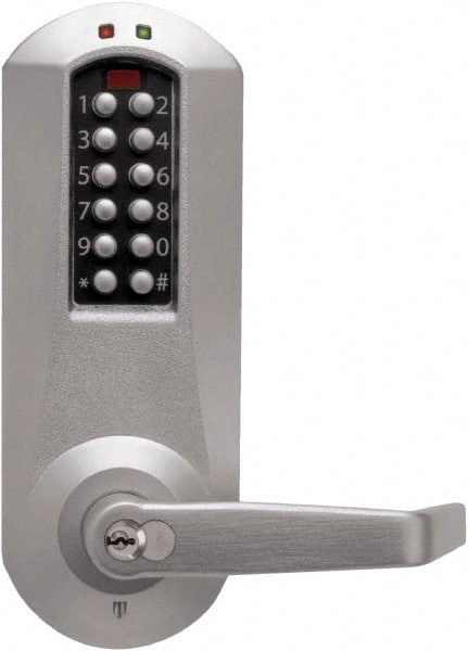 Kaba Access - Combination Entry with Key Override Lever Lockset for 1-3/8 to 2-1/4" Thick Doors - 2-3/4" Back Set, 6 or 7 Pin Length Best & Compatible (Core Not Included) Cylinder, Satin Chrome Finish - Exact Tooling