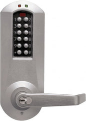 Kaba Access - Combination Entry with Key Override Lever Lockset for 1-3/8 to 2-1/4" Thick Doors - 2-3/4" Back Set, 6 or 7 Pin Length Best & Compatible (Core Not Included) Cylinder, Satin Chrome Finish - Exact Tooling