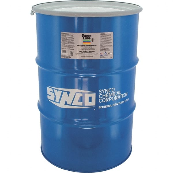 Synco Chemical - 400 Lb Drum Synthetic Lubricant w/PTFE General Purpose Grease - Translucent White, Food Grade, 450°F Max Temp, NLGIG 000, - Exact Tooling