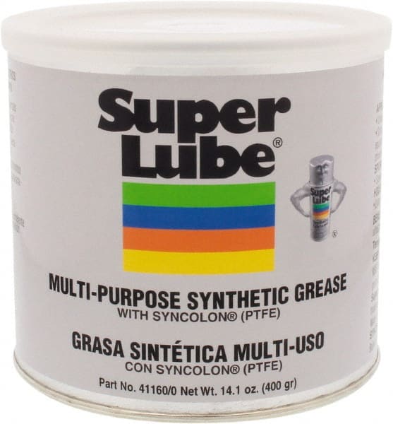 Synco Chemical - 14.1 oz Canister Synthetic Lubricant w/PTFE General Purpose Grease - Translucent White, Food Grade, 450°F Max Temp, NLGIG 0, - Exact Tooling