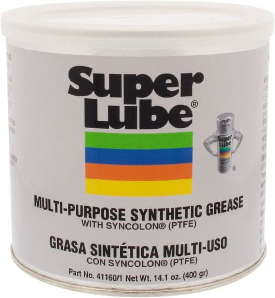 Synco Chemical - 14.1 oz Canister Synthetic Lubricant w/PTFE General Purpose Grease - Translucent White, Food Grade, 450°F Max Temp, NLGIG 1, - Exact Tooling