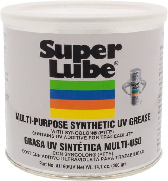 Synco Chemical - 14.1 oz Canister Synthetic Lubricant w/PTFE General Purpose Grease - Translucent White, Food Grade, 450°F Max Temp, NLGIG 2, - Exact Tooling
