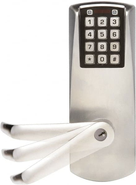 Kaba Access - 1-3/4 to 2-1/4" Door Thickness, Satin Chrome Finish, Combination Entry Deadbolt with Key Override - Exact Tooling