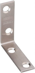 National Mfg. - 2" Long x 5/8" Wide, Stainless Steel, Corner Brace - Stainless Steel Coated - Exact Tooling