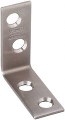 National Mfg. - 1-1/2" Long x 5/8" Wide, Stainless Steel, Corner Brace - Stainless Steel Coated - Exact Tooling